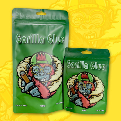 Tête de Gorilla Glue CBD vue rapprochée